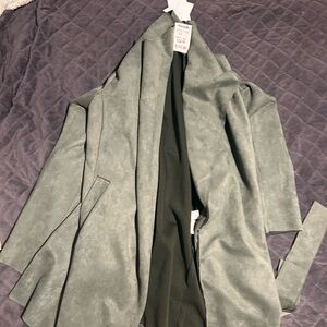 Satin Green Trench Coat